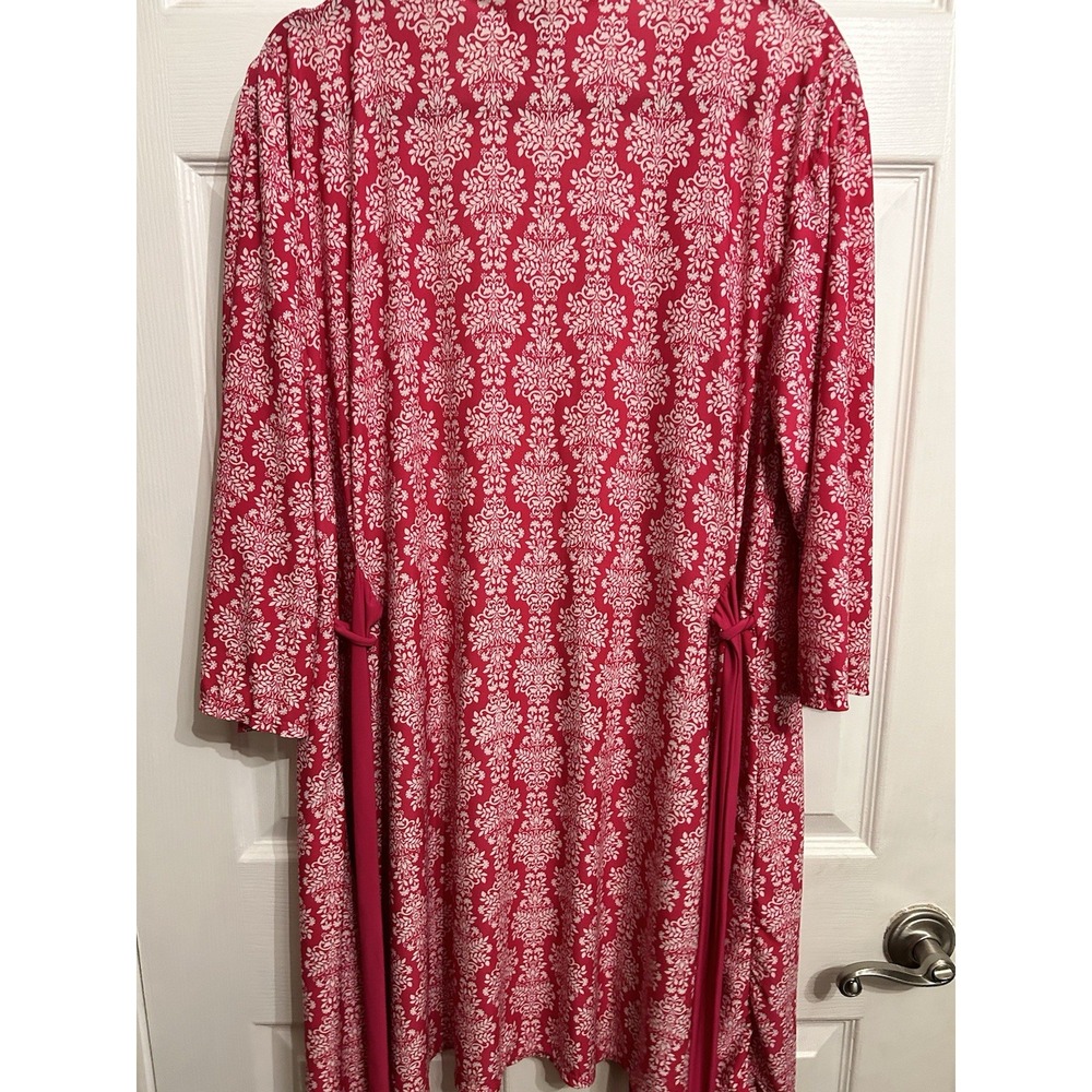 Laura Ashley XL Pink Floral Chinoiserie Robe Intimates Kimono Sleepwear Wrap - Picture 10 of 12